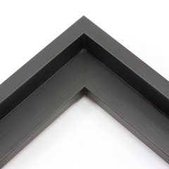 The satin black finish of this large profile floater frame creates a simple, classic look.

1.5 " depth from wall, and .5 " width: ideal for medium and large canvases on thin (3/4 " deep) stretcher bars.  Pair this frame with a painting or Giclée print for an authentic fine art display.

*Note: These solid wood, custom canvas floaters are for stretched canvas prints and paintings, and raised wood panels.