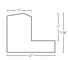 Unique geometric 1 " floater. The face of this molding features an off center peak which gives it a unique contrast in the right lighting.  This frame comes in solid mars black with a dull satin finish.